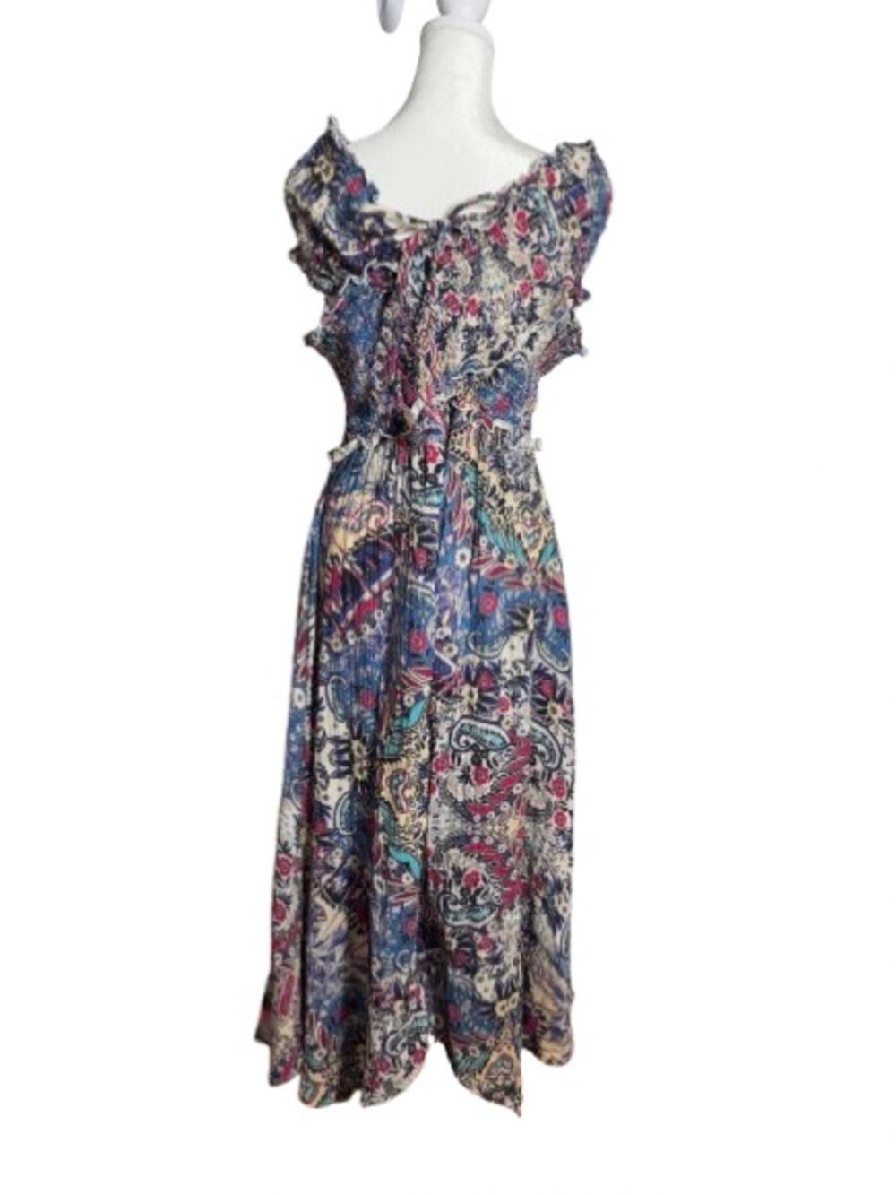 By Anthropologie Boho Off-Shoulder Floral Maxi Dress - Multicolor FLAW - Picture 3 of 12